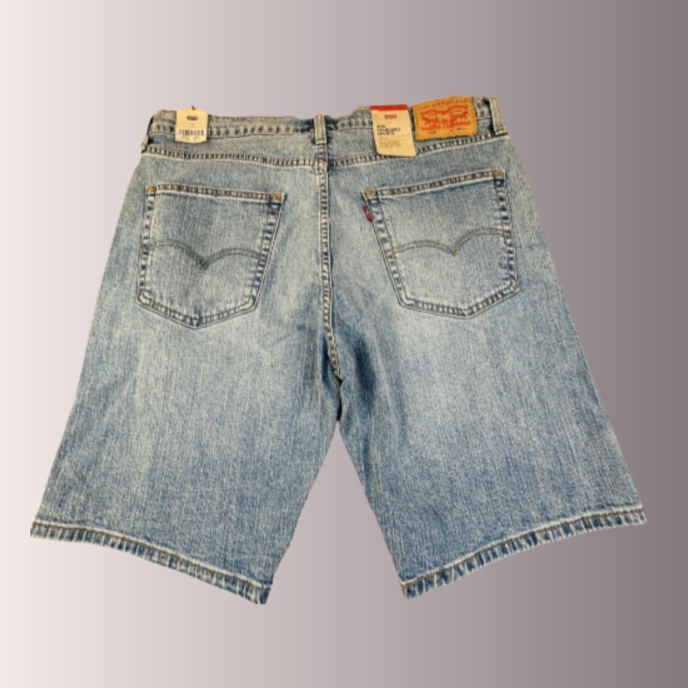 Mens Levis 405 Denim Standard Shorts 10" Inseam Medium Wash Mid Rise Sz 36